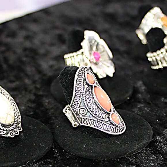 Paparazzi Women’s Statement Rings – Stretch Band – Lot of 5 – New - Picture 2 of 4